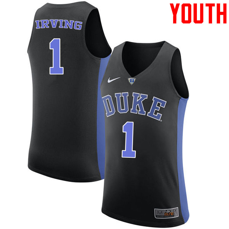 Youth #1 Kyrie Irving Duke Blue Devils College Basketball Jerseys-Black - Click Image to Close